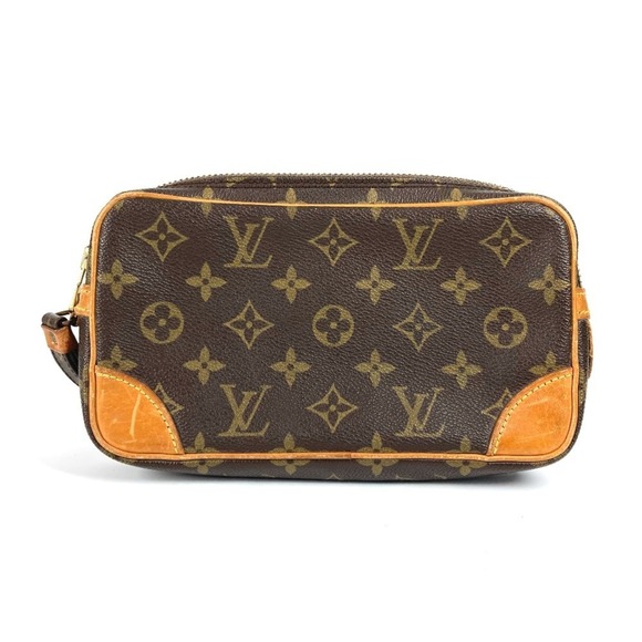 LOUIS VUITTON Brown Monogram Canvas Pouch